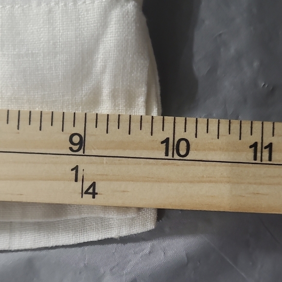 Linen Trousers Ivory White Wide Leg Cuffed Unlined Washable Cuffed Pockets Boho - Picture 10 of 12